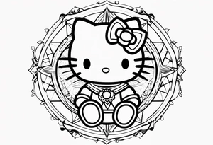 angle hello kitty with halo tattoo idea