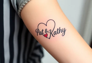 Names pat and Kathy made into a heart tattoo idea