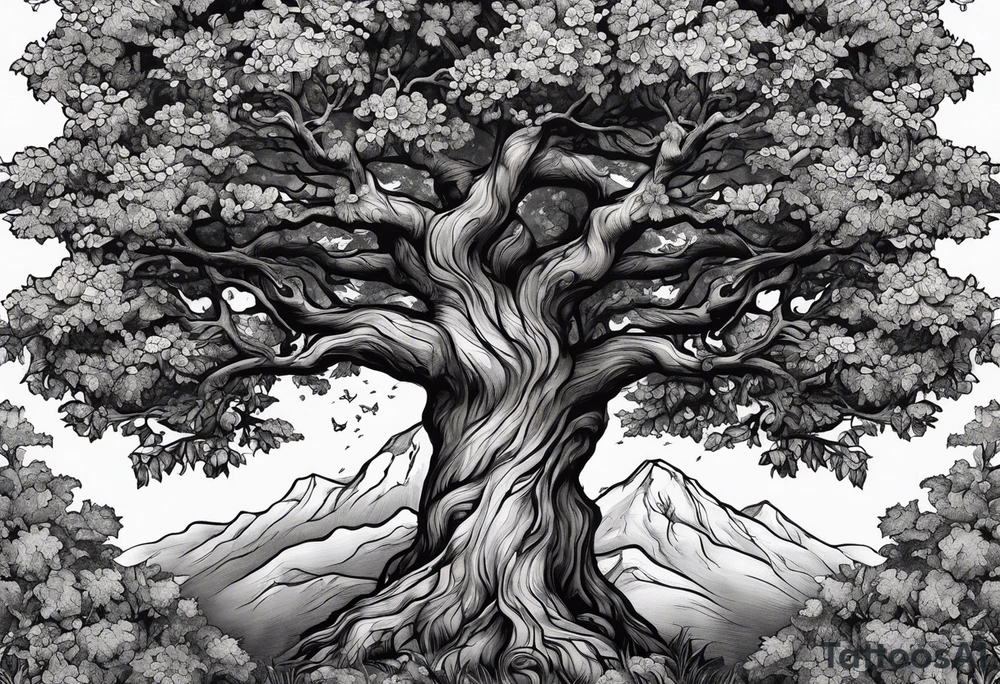 Oak tree tattoo idea
