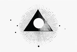 simple sunshine made of black dots with a triangle incorporated somewhere tattoo idea