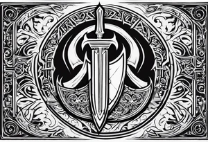 Valhalla stairs  sword shield tattoo idea