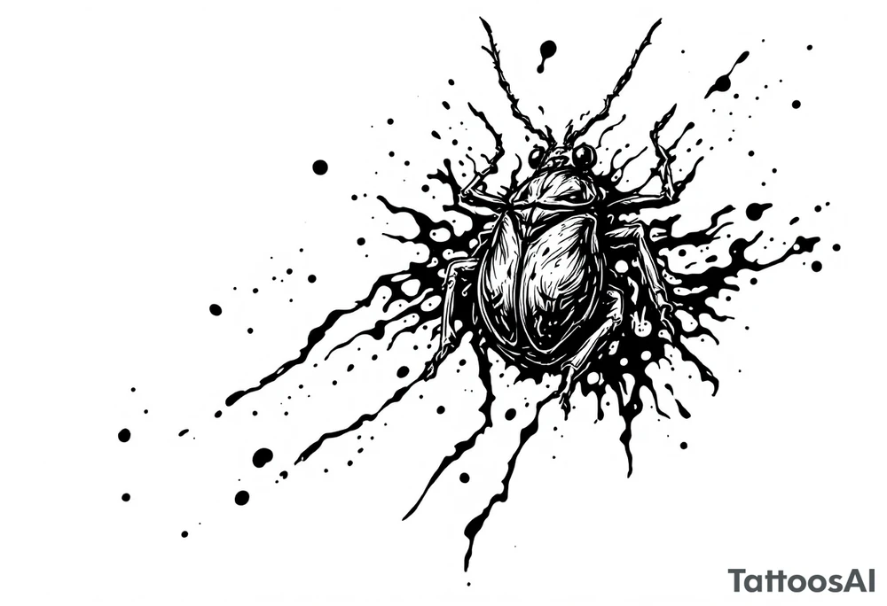 weird bug inks splash tattoo idea