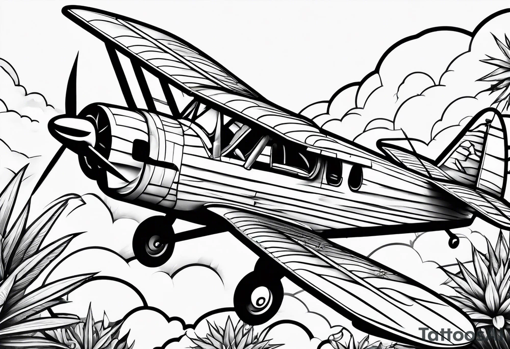 plane smoking weed tattoo idea