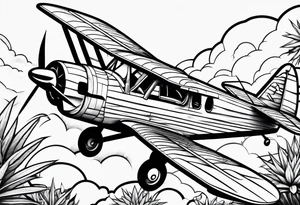 plane smoking weed tattoo idea