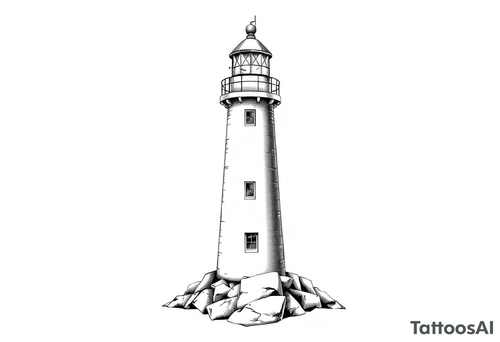 Lighthouse with coat of arms tattoo idea