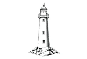 Lighthouse with coat of arms tattoo idea