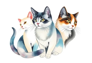 three cats tattoo idea