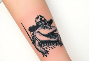 Sheriff alligator in the swamp tattoo idea