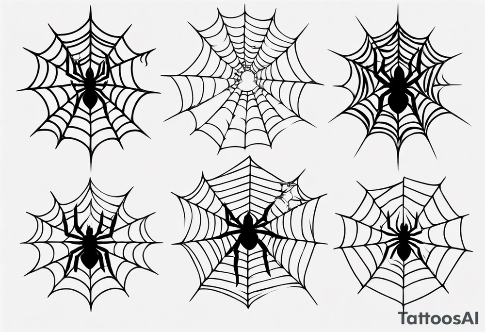 Spider in a spiral spiderweb with jewels and shattered chalices and spiral unicorn horn. tattoo idea