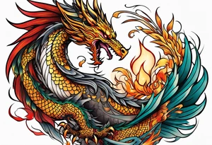 dragon and phoenix tattoo tattoo idea