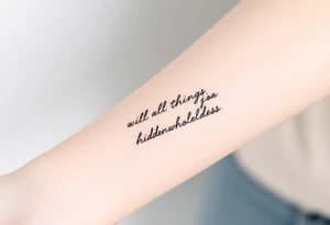 Linear tattoo symbolizing the phrase “in all things there is a hidden wholeness” tattoo idea