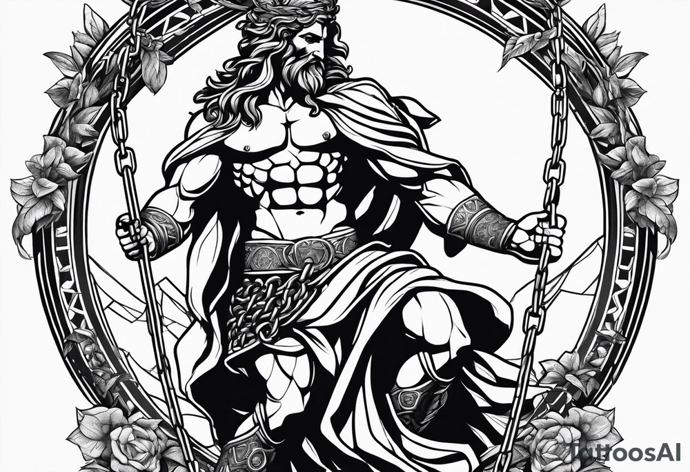 A greek god, chained of a Rock tattoo idea