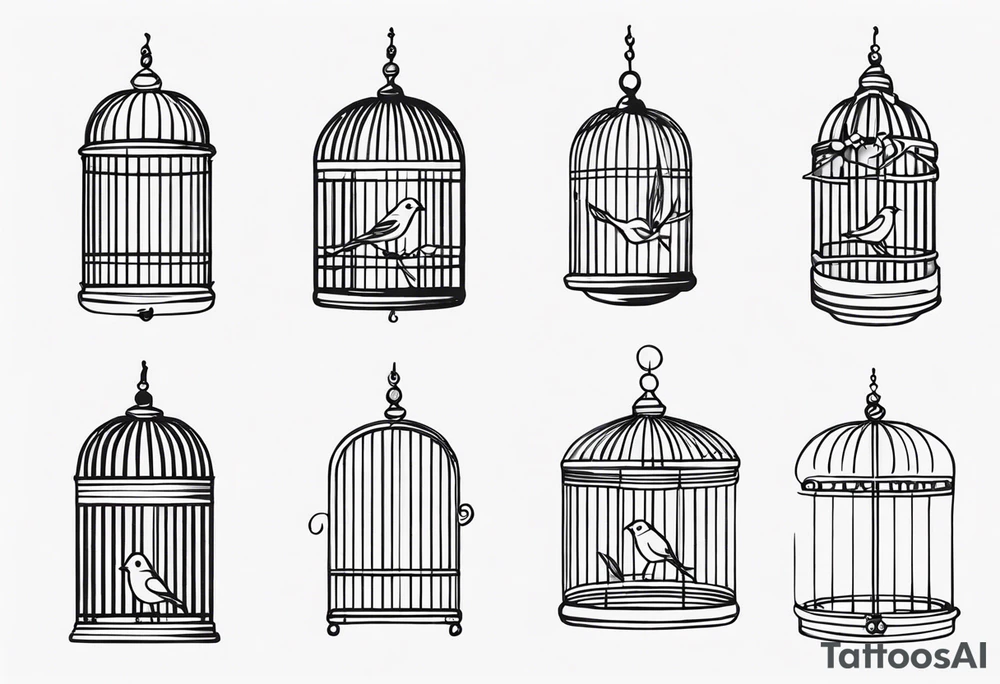 Bird cage tattoo idea
