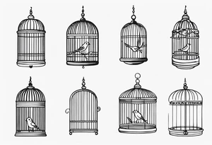 Bird cage tattoo idea