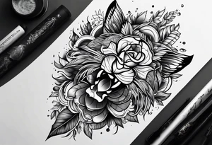 Thigh art tattoo idea
