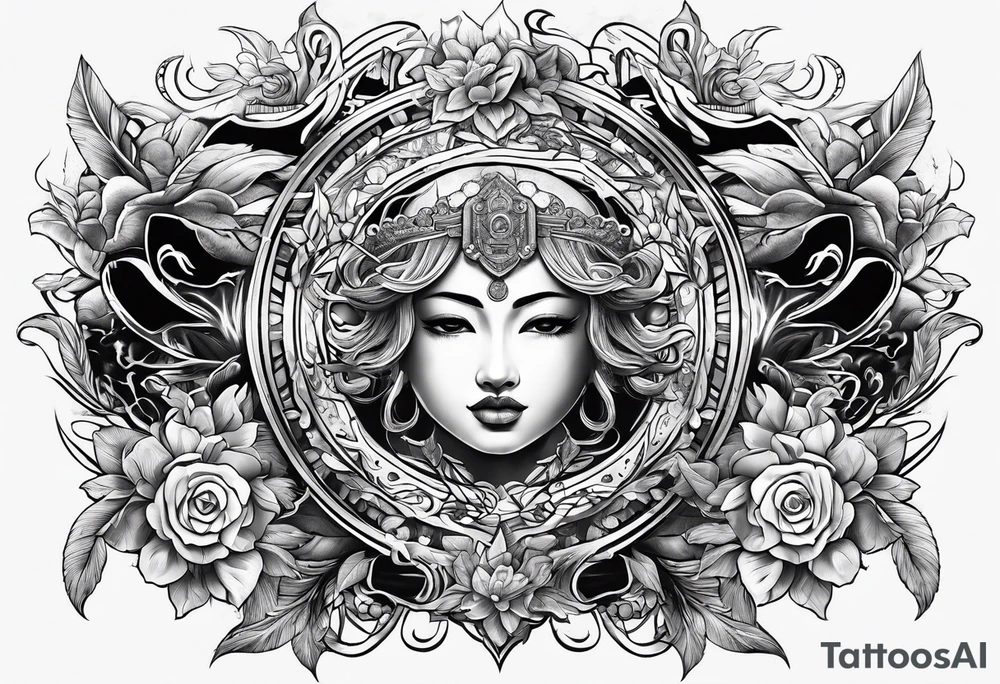 symbols of war and love tattoo idea