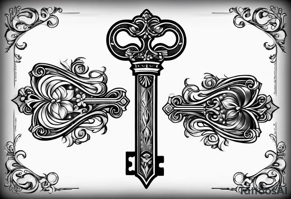 A vintage key tattoo idea