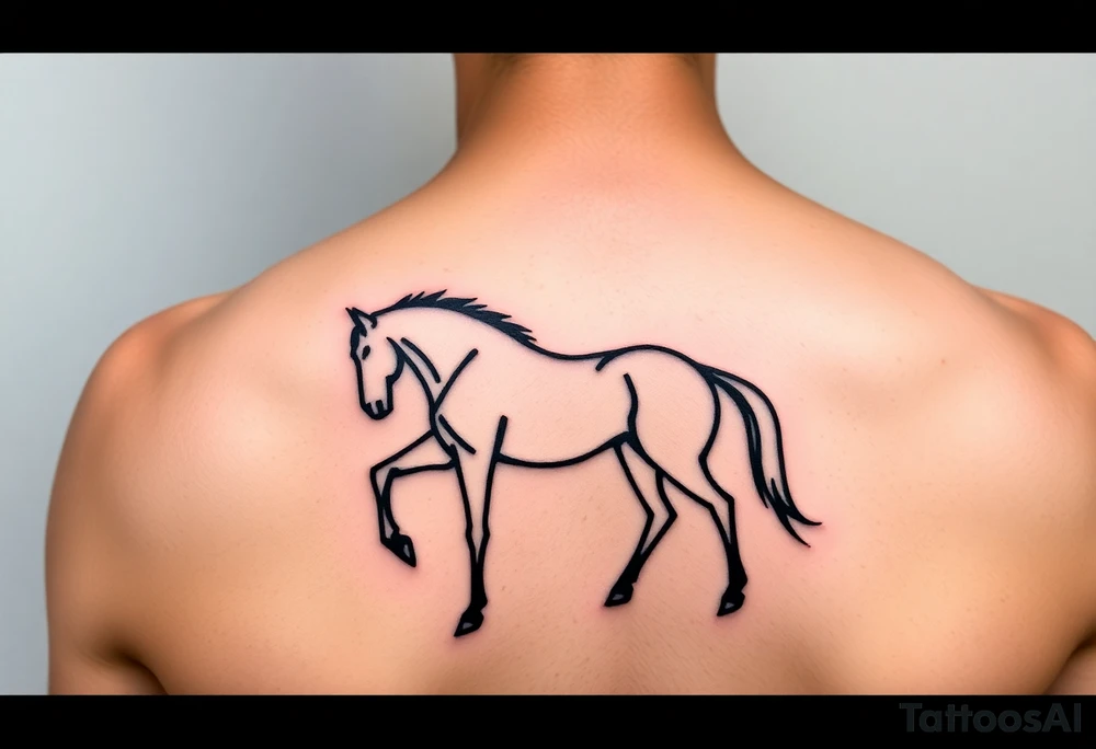 horse silhouette tattoo idea