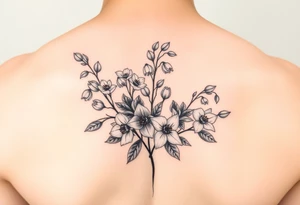 Larkspur and lily of the valley bouquet tattoo tattoo idea