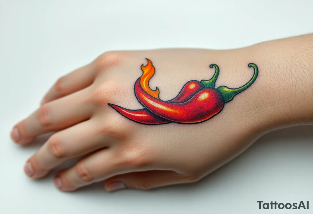 Chili pepper and fire tattoo idea