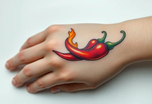 Chili pepper and fire tattoo idea