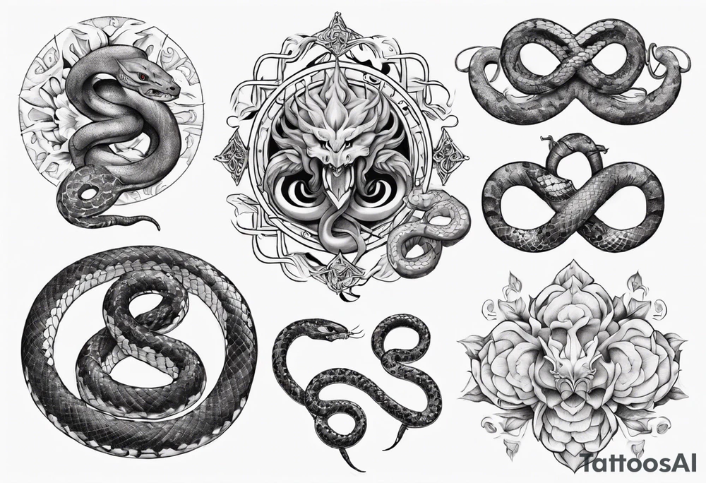 sacred snakes around a vajra tattoo idea