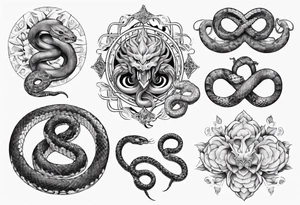 sacred snakes around a vajra tattoo idea