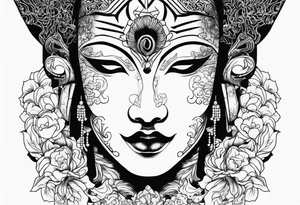 Japanese death mask tattoo idea