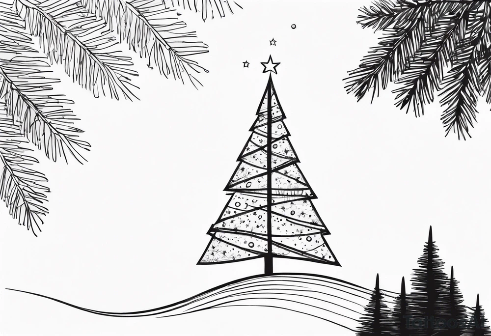 Twinkling Christmas Tree tattoo idea
