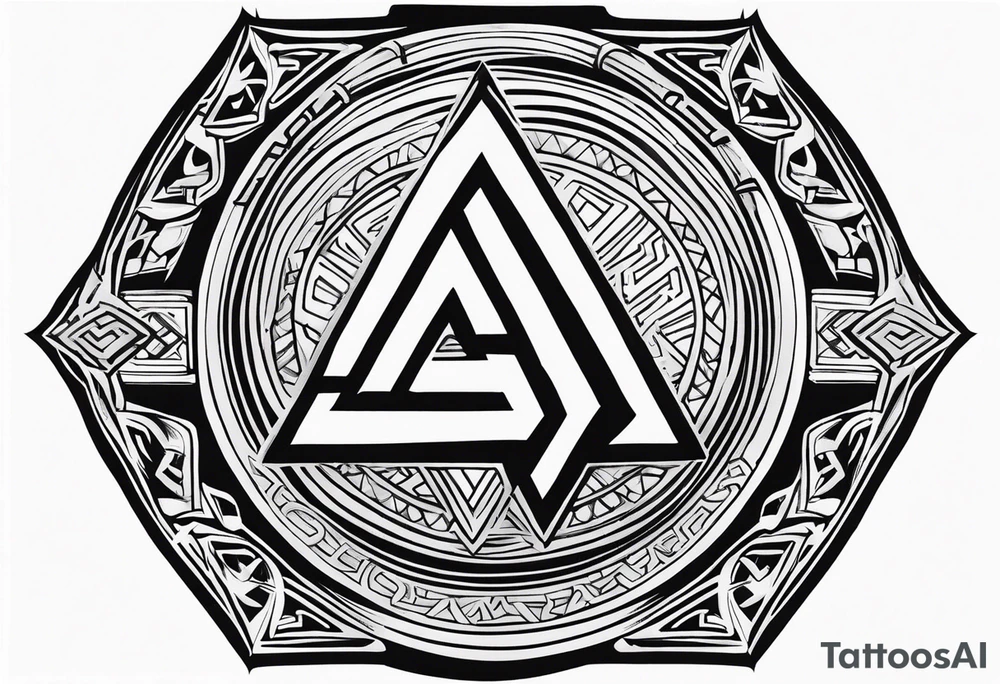 Valhalla shield valknut sword tattoo idea
