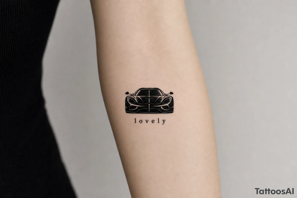 Koenigsegg ghost and below written simply lovely tattoo idea