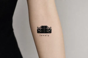 Koenigsegg ghost and below written simply lovely tattoo idea