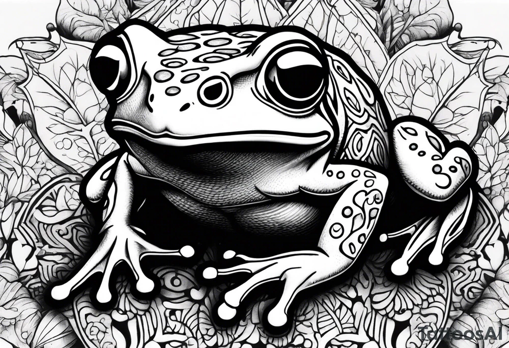 a psychedelic frog tattoo idea
