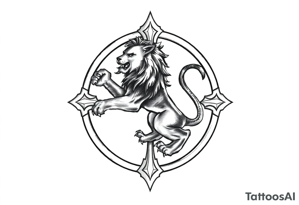 Irish symbol with lion inside tattoo idea