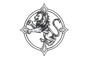 Irish symbol with lion inside tattoo idea
