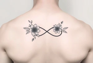 January December July birthday flower infinity sign tattoo idea