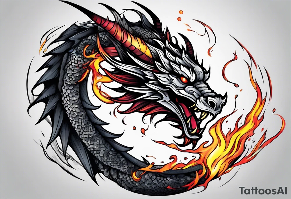 dragon and fire bracelet tattoo idea