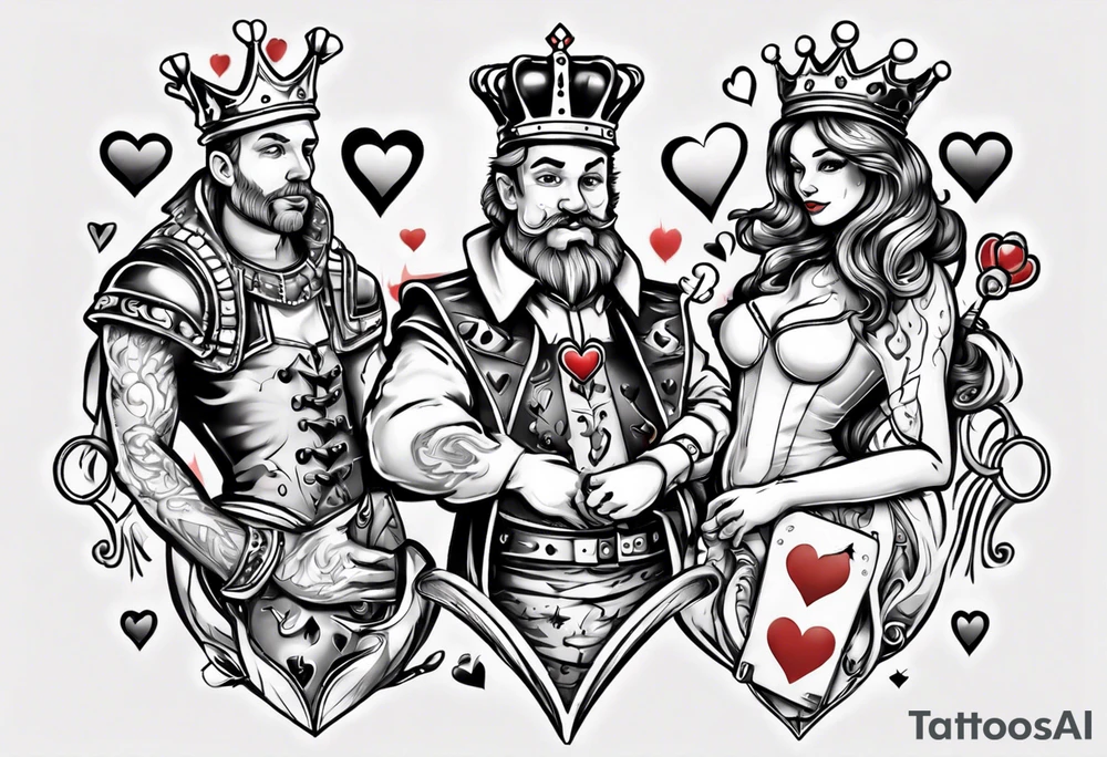 king and queen of hearts tattoo idea