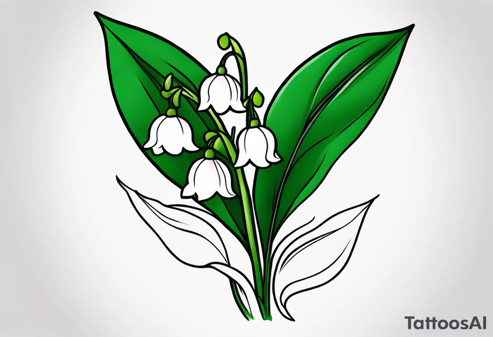 Neo traditional lily of the valley tattoo idea