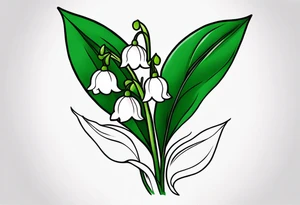 Neo traditional lily of the valley tattoo idea