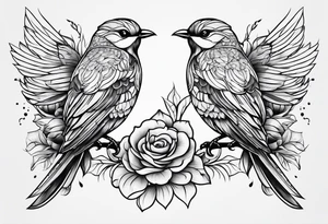 outline of two birds tattoo idea