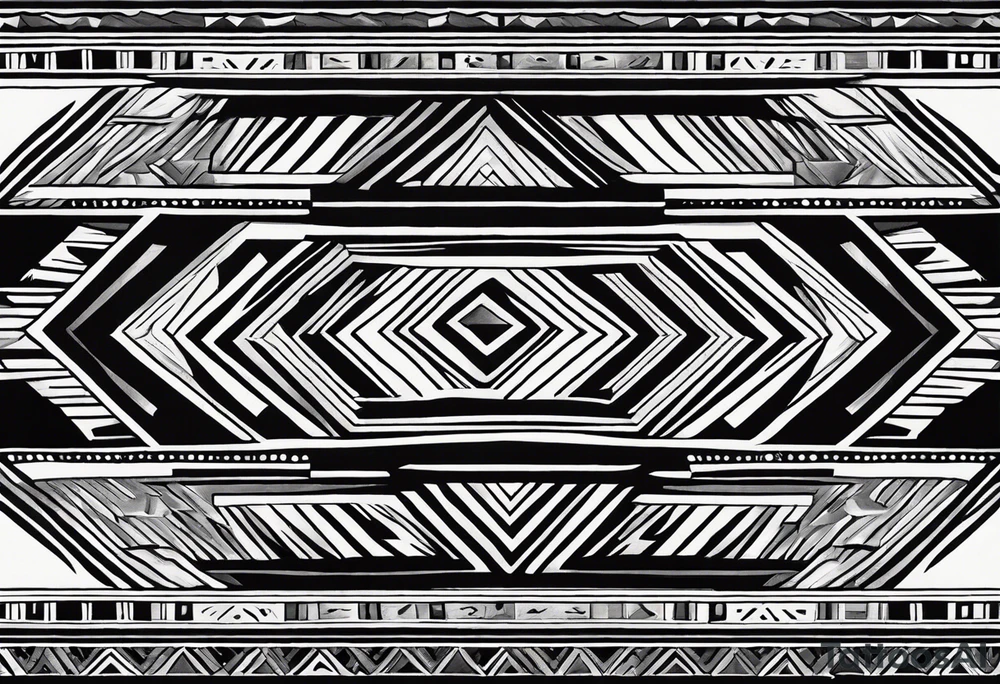 Geometric navajo rug pattern tattoo idea