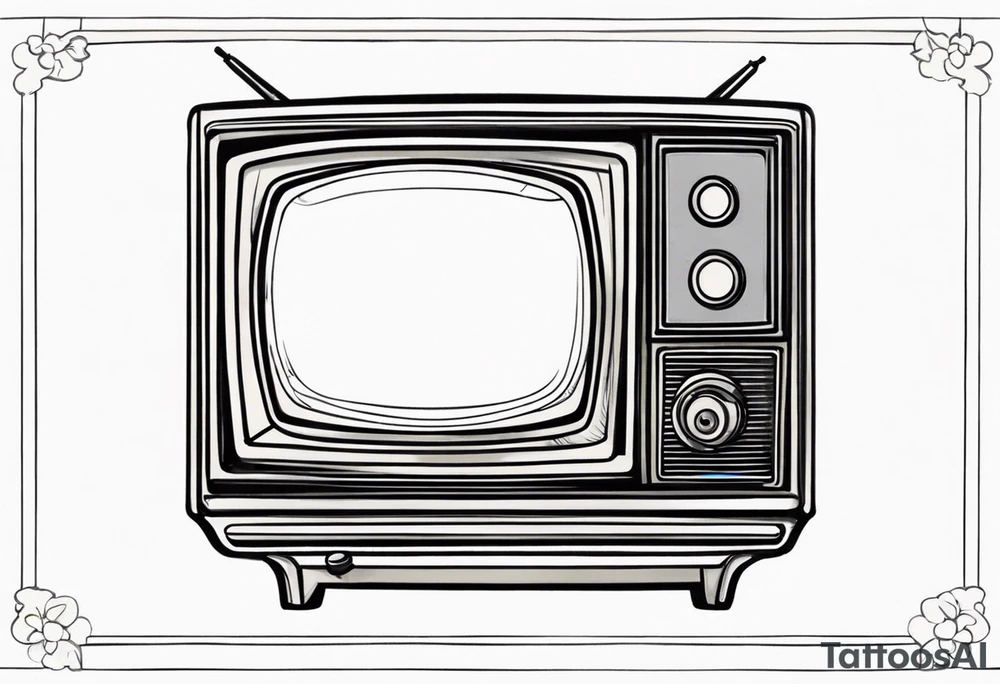 retro television set tattoo idea