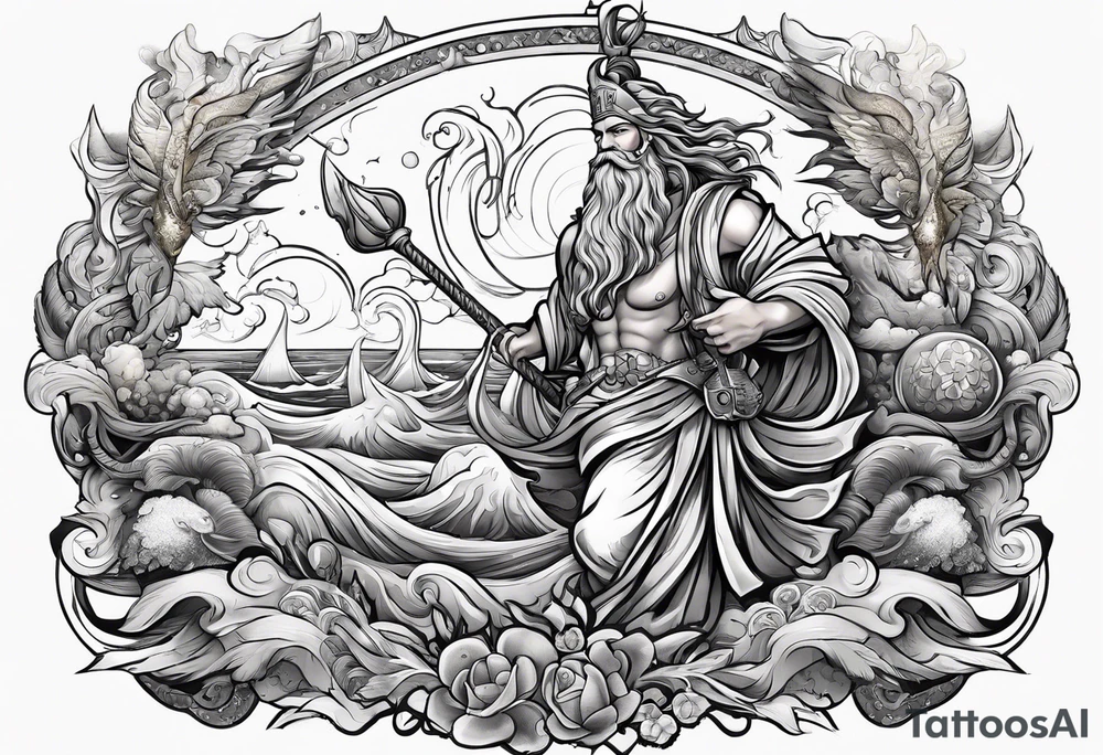 Poseidon and oden tattoo idea