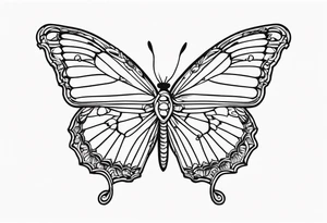 Small Butterfly with marigolds on a vine tattoo idea