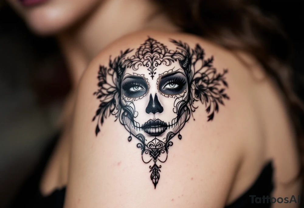 Dia de muertos portrait tattoo tattoo idea