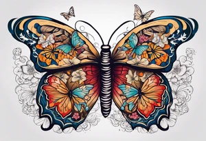 human lungs with butterflies tattoo idea