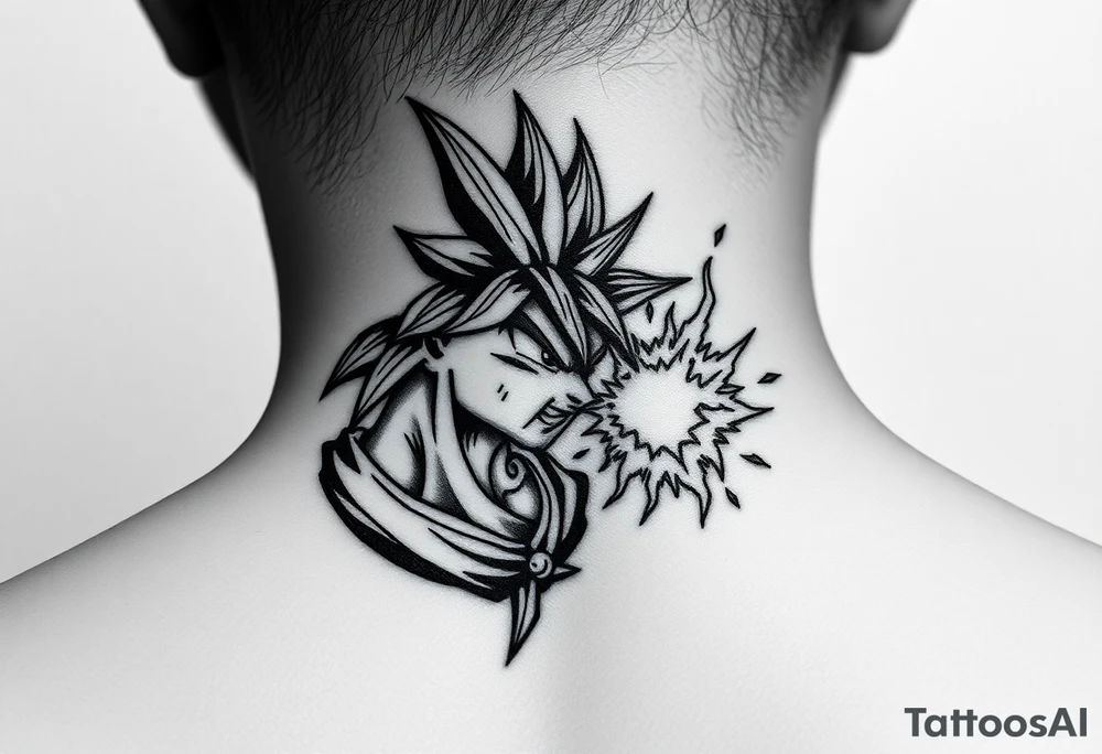 legendary dragonball z scene with energy aura and power effects tattoo idea