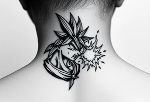 legendary dragonball z scene with energy aura and power effects tattoo idea