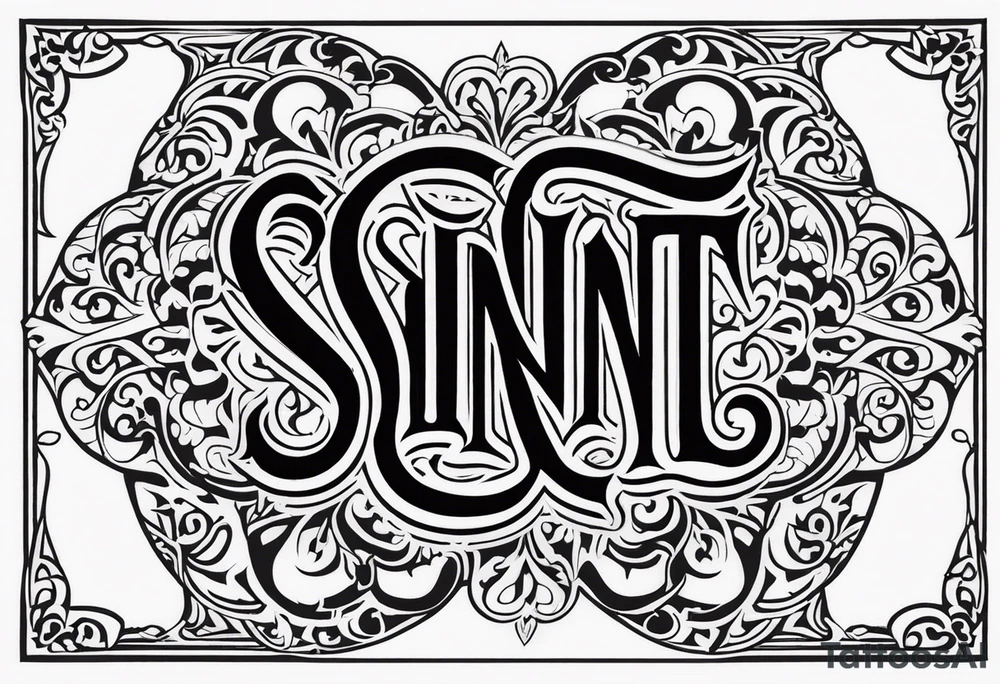 Saint sinner ambigram tattoo tattoo idea